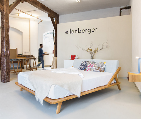 ellenberehr showrron im designstudio on bremen werkstatt nordic space bett nachttisch nachttischleuchte